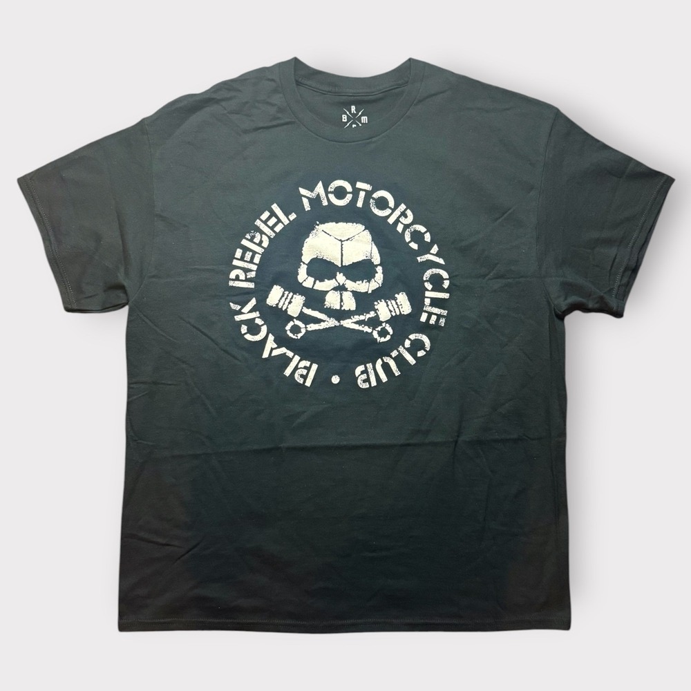 Black Rebel Motorcycle Club BRMC Graphic T-Shirt XL Black Skull Piston Rock Tee